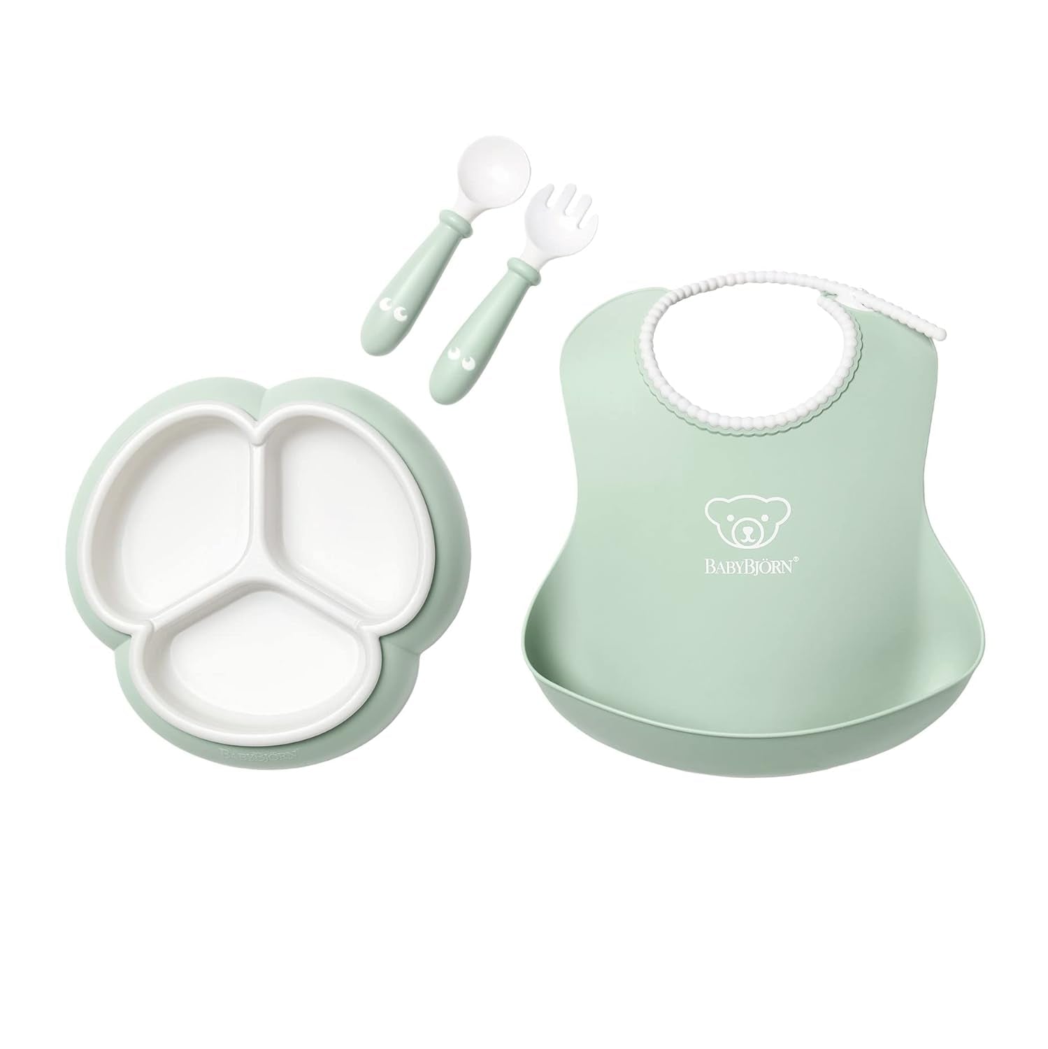 Babybjörn Mealtime Set, 4 Pcs, Powder Green