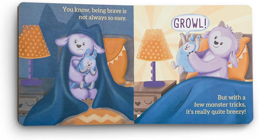 DEMDACO Brave Me Brave You Blue and Grey Hardboard Book and Monster Mittens Set of 2