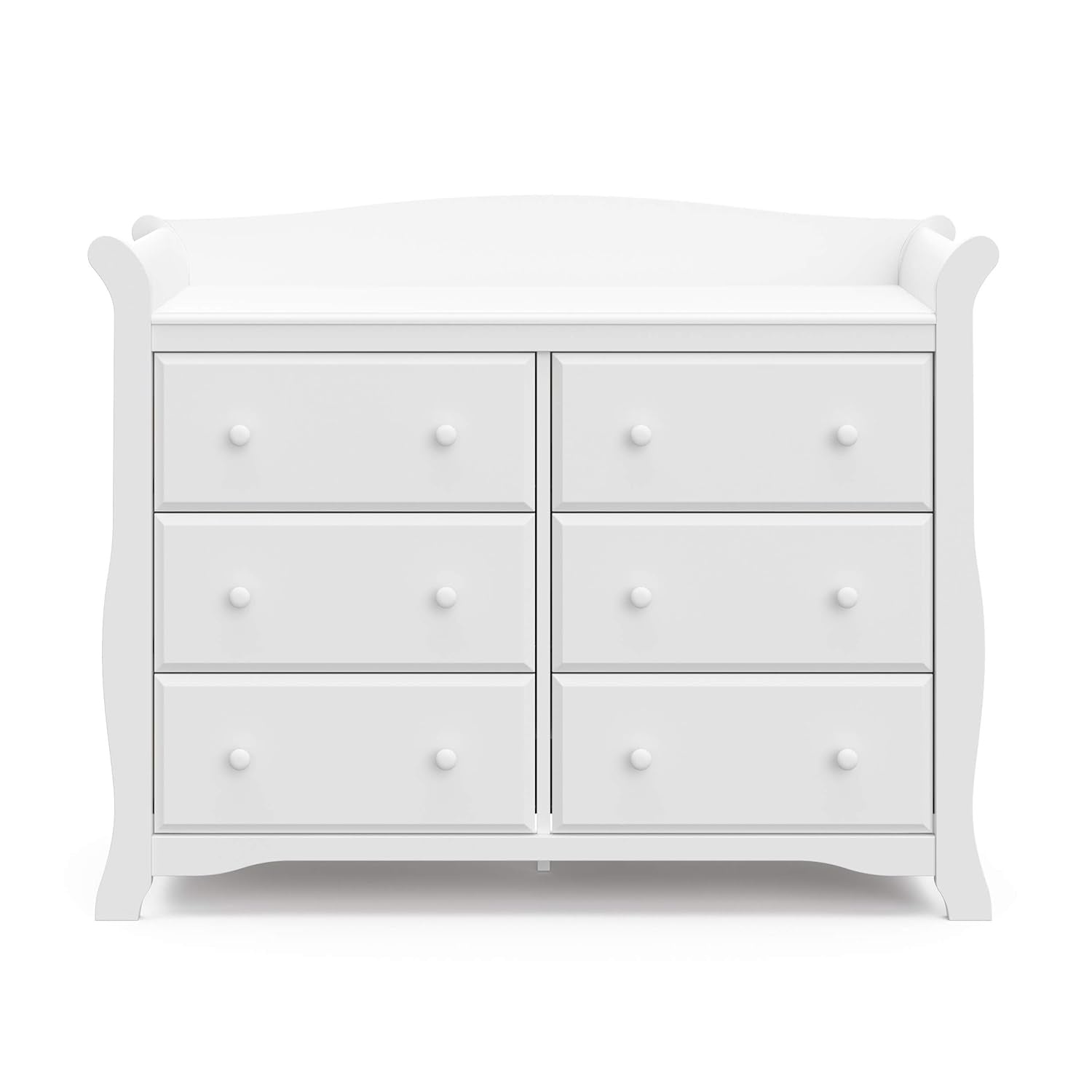 Storkcraft Avalon 6 Drawer Double Dresser (White) – Dresser for Kids Bedroom, Nursery Dresser Organizer, Chest of Drawers for Bedroom with 6 Drawers, Classic Design for Children’S Bedroom