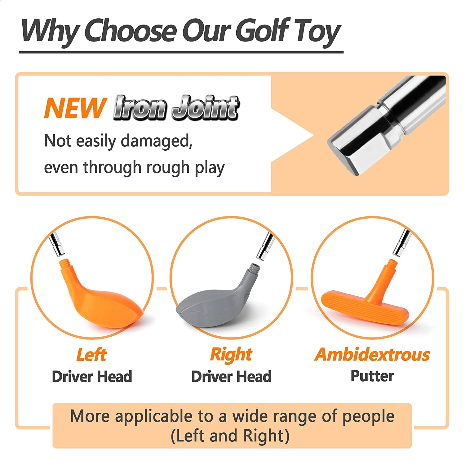 Iplay, Ilearn Kids Golf Toys Set, Boys Outdoor Sport Toy Age 3-5, Toddler outside Golf Ball Game W/Left & Right Club Head, Child Yard Play, Birthday Gifts for 4 6 7 8 Year Olds Girls