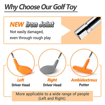 Iplay, Ilearn Kids Golf Toys Set, Boys Outdoor Sport Toy Age 3-5, Toddler outside Golf Ball Game W/Left & Right Club Head, Child Yard Play, Birthday Gifts for 4 6 7 8 Year Olds Girls