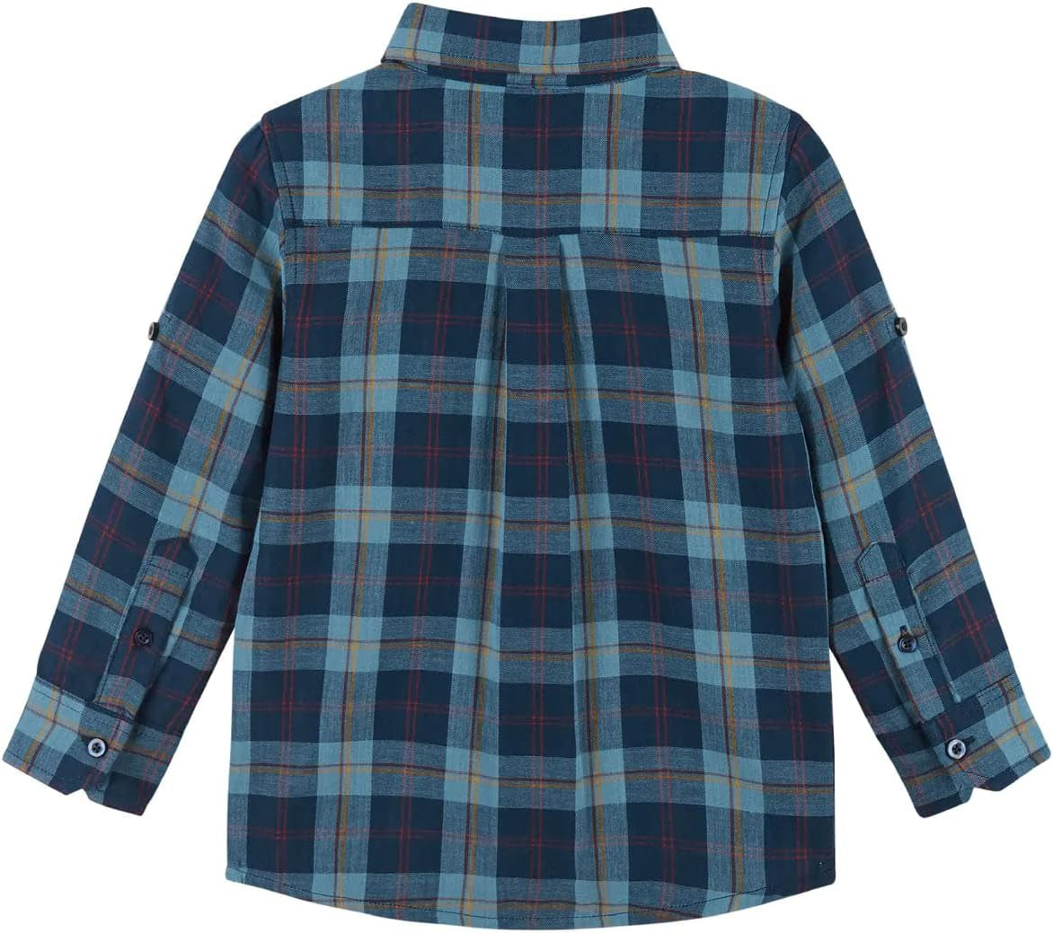 Andy & Evan Boys' Plaid Twofer Button-Down Shirt (Toddler/Little Kids)