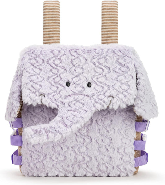 DEMDACO Purple Elephant Buckle and Snap 10 Inch Childrens Stuffed Animal Backpack