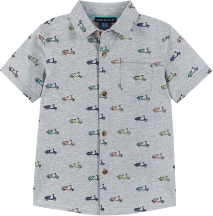 Andy & Evan Boys' Short Sleeve Button-Down Shirts, Stylish Summer Spring Shirts for Boys, Lightweight and Breathable