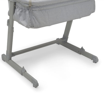 GAP Babygap Whisper Bedside Bassinet Sleeper with Breathable Mesh and Adjustable Heights - Lightweight Portable Crib - Made with Sustainable Materials, Grey Stripes