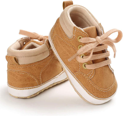 CENCIRILY Baby Boys Girls High Top Sneakers Soft Soles anti Skid Infant Ankle Shoes Toddler Prewalker First Walking Crib Shoes