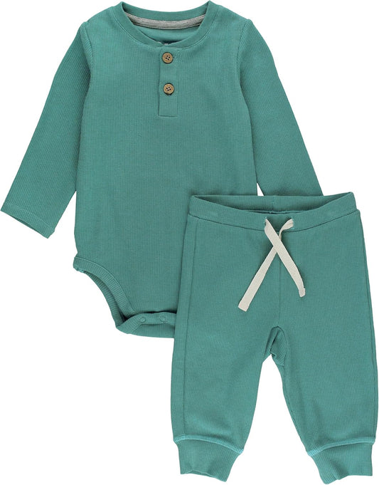 Rufflebutts Newborn Baby Girls/Boys Rib Knit Pant Jogger Set