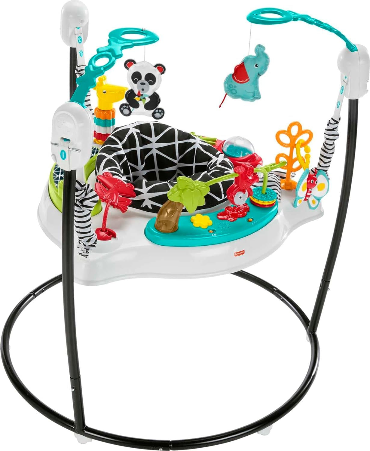 Fisher-Price Baby Bouncer Fitness Fun Jumperoo Musical Activity Center with Lights Sounds & Developmental Toys, Folds for Storage