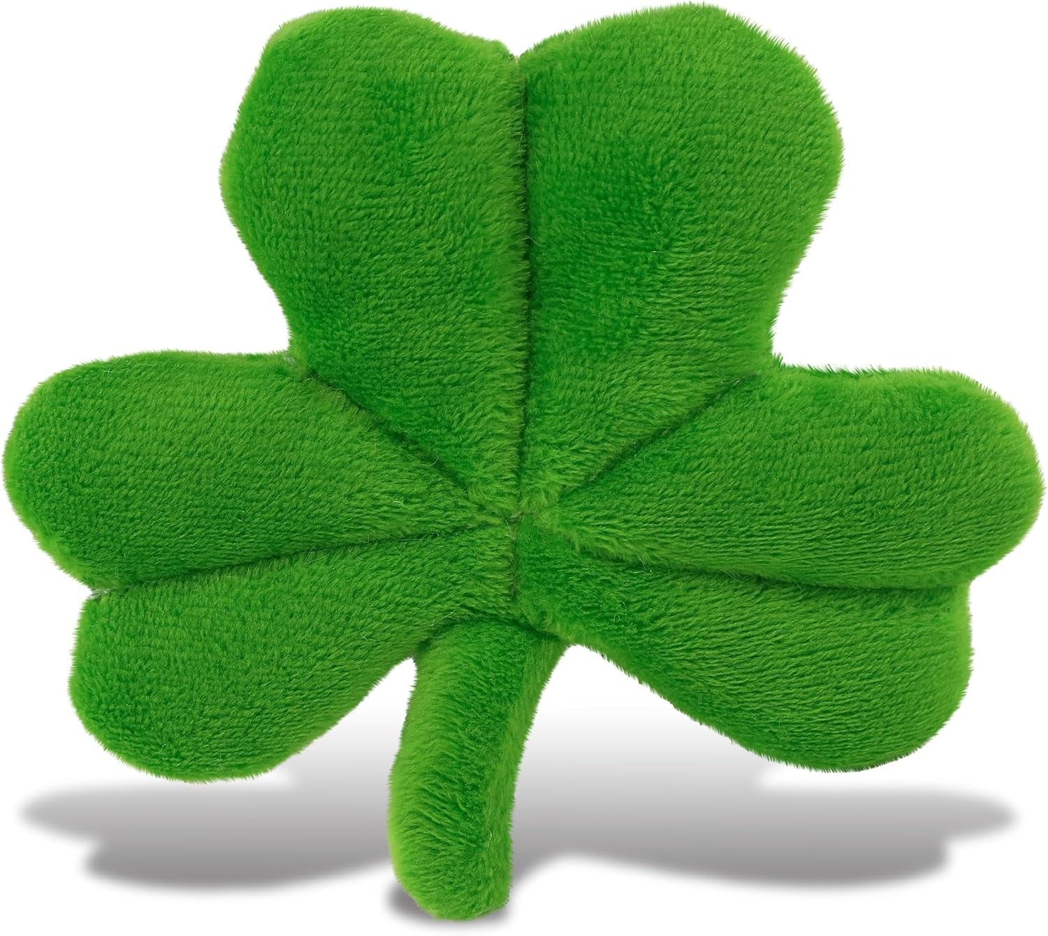 Dollibu Green Shamrock Plush - Cute Good Luck Charm Decorative Ornament for Teddy Bear Stuffed Animal, Party Decorations and Crafts, Four Leaf Clover Plush Toy for Saint Patricks Day Decor - 3 Inch