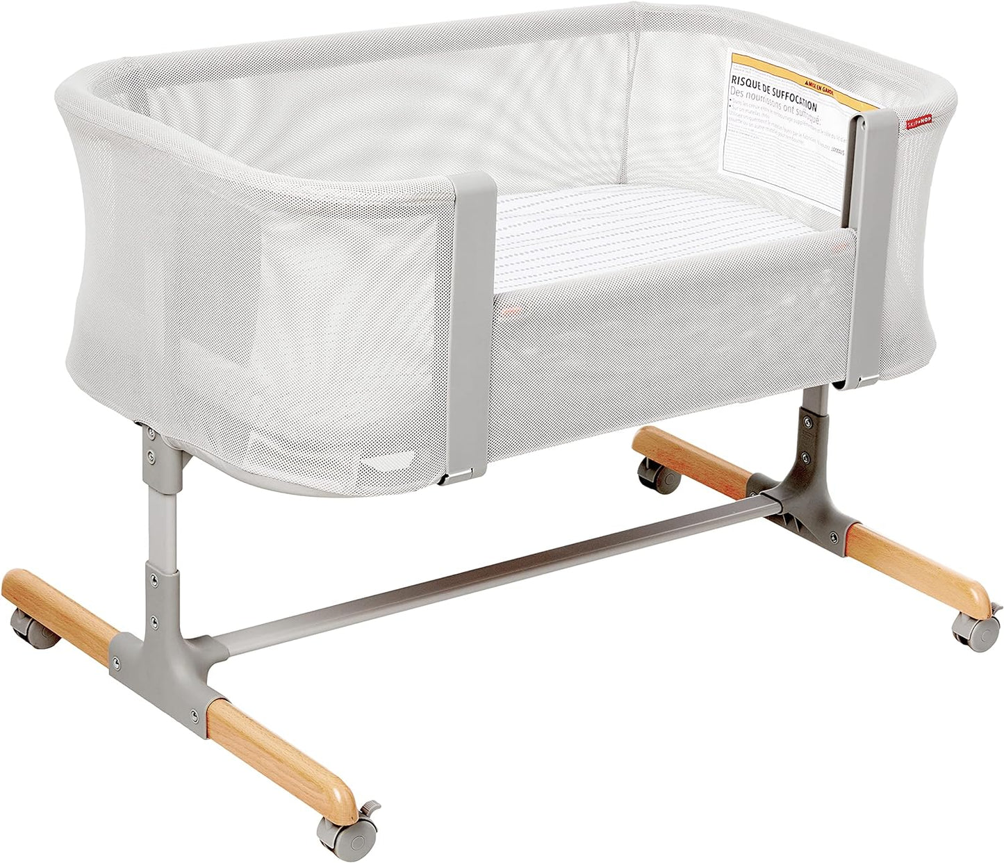 Skip Hop Baby Bassinet, Cozy up 2-In-1 Bedside Sleeper & Bassinet, Grey & Baby Changing Pad, Nursery Style, Grey