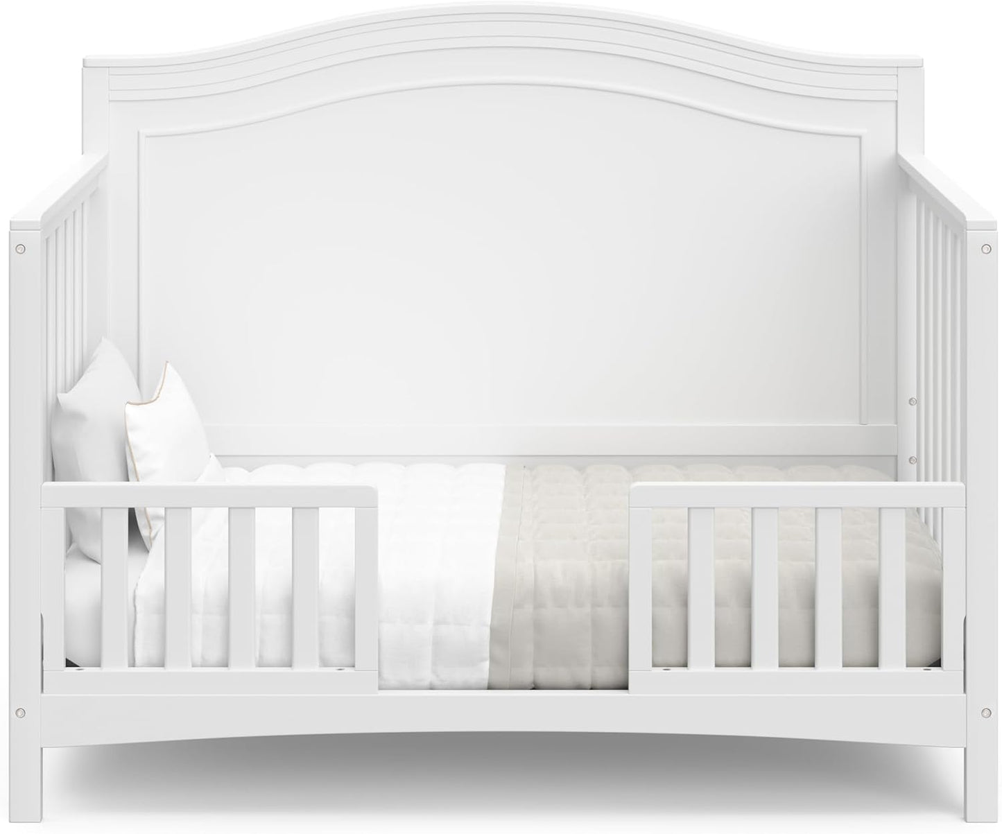 Graco Paris 4-In-1 Convertible Crib (White) - GREENGUARD Gold Certified, Converts to Toddler Bed, Daybed and Full Bed, Fits Standard Crib Mattress, Adjustable Mattress Base