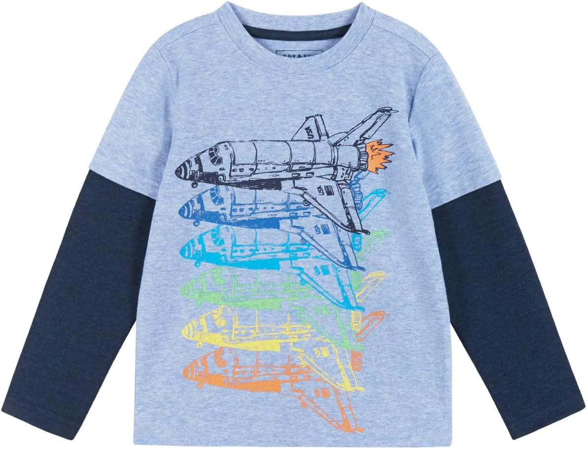 Andy & Evan Boys' Long Sleeve Two-Fer Tee Shirt