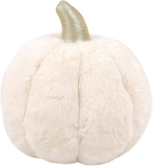 MON AMI Pumpkin Stuffed Toy – 7.5”, Soft & Squishy Thanksgiving Decoration, Halloween Toy for Kids, White