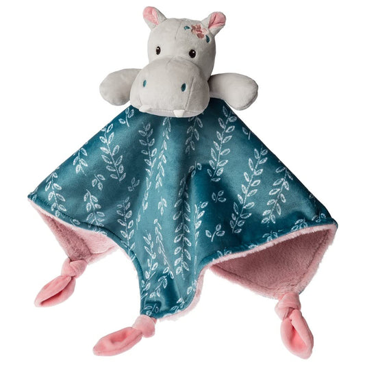 Mary Meyer Stuffed Animal Lovey Security Blanket, 13 X 13-Inches, Jewel Hippo