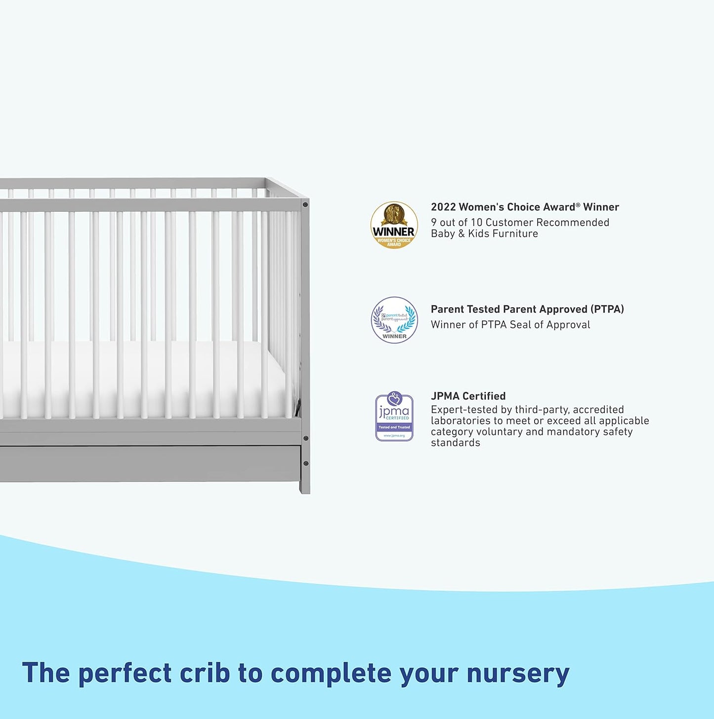 Graco Teddi Premium Nursery Starter Pack – 2-Piece Nursery Bundle with GREENGUARD Gold Certified Crib and Crib Mattress, Both Items GREENGUARD Gold Certified, Oeko-Tex Standard 100 Certified Mattress