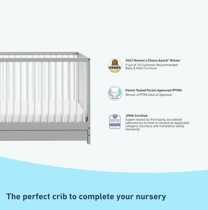 Graco Teddi Premium Nursery Starter Pack – 2-Piece Nursery Bundle with GREENGUARD Gold Certified Crib and Crib Mattress, Both Items GREENGUARD Gold Certified, Oeko-Tex Standard 100 Certified Mattress