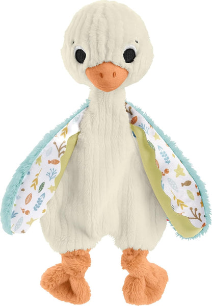 ​Fisher Price Baby Sensory Toy Snuggle up Goose Plush with Jingle Sounds for Developmental Play Newborns Ages 3+ Months