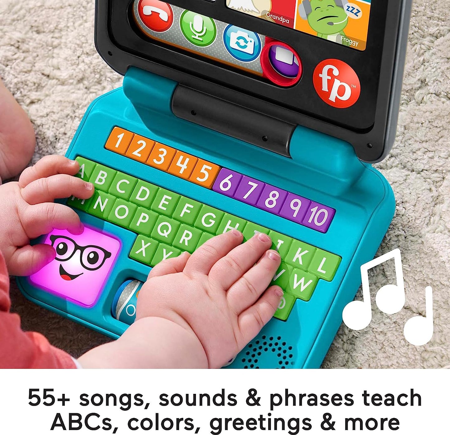 Fisher-Price Baby & Toddler Toy Laugh & Learn Let’S Connect Laptop Pretend Computer with Smart Stages for Infants Ages 6+ Months​