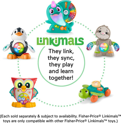 Fisher-Price Toddler Learning Toy Linkimals Light-Up & Learn Owl for Ages 18+ Months, Compatible Only with Linkimals Items