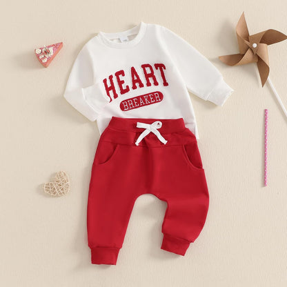 Toddler Baby Boy Clothes Crewneck Sweatshirt Long Sleeve Letter Print Shirt with Pants Cute Fall Winter Outfits