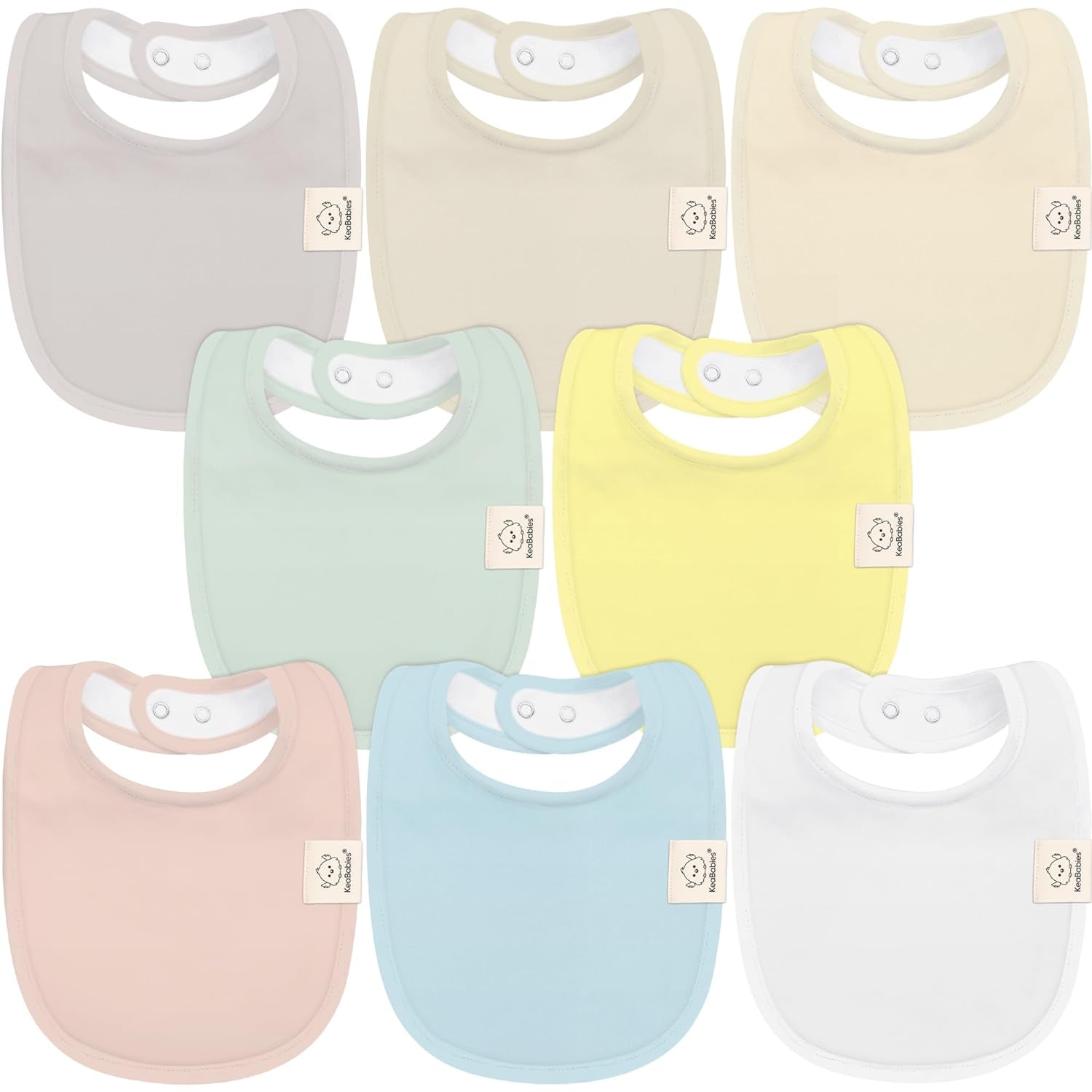 8-Pack Organic Baby Bibs for Boys, Girls - Soft Cotton Drooling and Teething Baby Bibs, Baby Girl Bibs, Baby Boy Bibs, Baby Drool Bibs for Baby Girl, Boy, Newborn Infant Bibs (Grayscale)