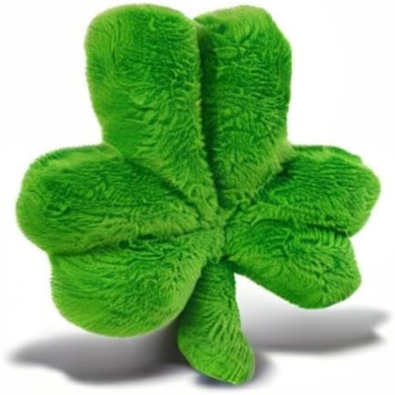 Dollibu Green Shamrock Plush - Cute Good Luck Charm Decorative Ornament for Teddy Bear Stuffed Animal, Party Decorations and Crafts, Four Leaf Clover Plush Toy for Saint Patricks Day Decor - 3 Inch