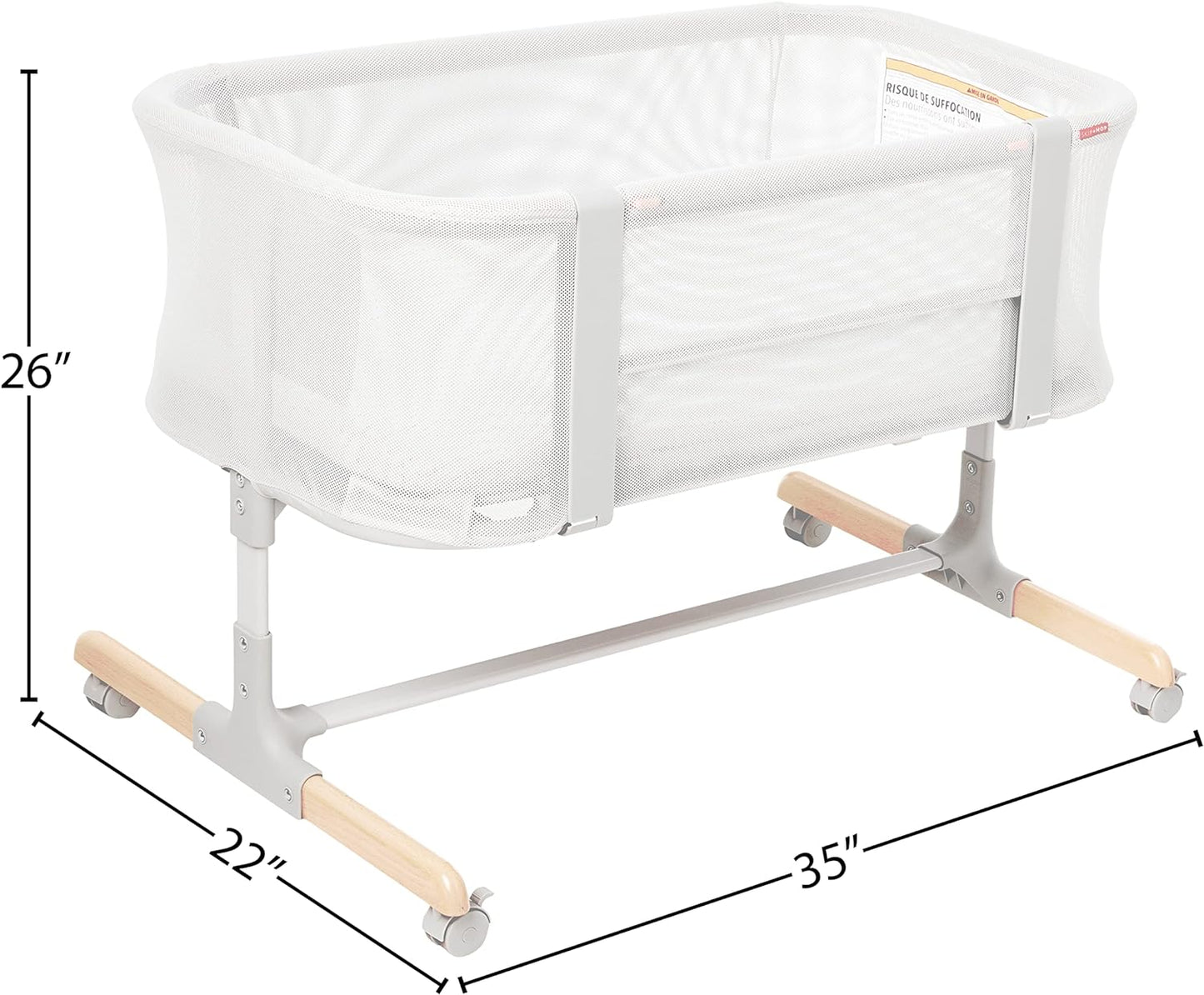 Skip Hop Baby Bassinet, Cozy up 2-In-1 Bedside Sleeper & Bassinet, Grey & Baby Changing Pad, Nursery Style, Grey