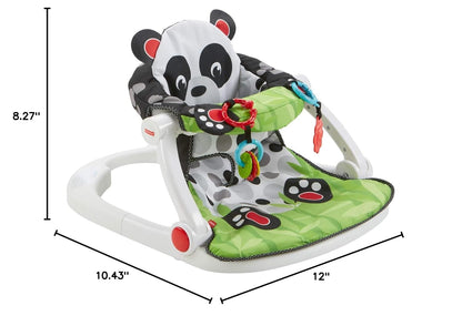 Fisher-Price Portable Baby Chair Sit-Me-Up Floor Seat with Developmental Toys and Crinkle & Squeaker Seat Pad, Panda Paws