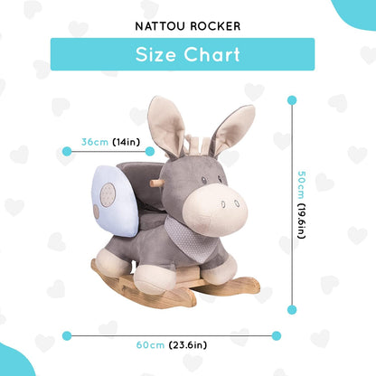 Nattou Rocking Horse Animal for Children, Cappuccino the Donkey, 10-36 Months, 62 X 32 X 50 Cm, Beige, 211505