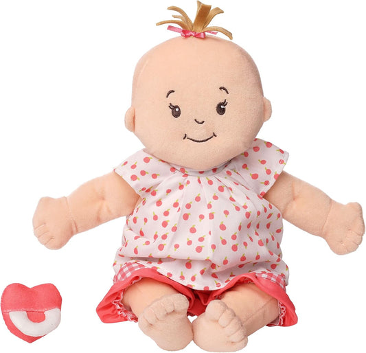 Manhattan Toy Baby Stella Peach with Light Brown Hair Soft First Baby Doll for Ages 1 Year and Up, 15"