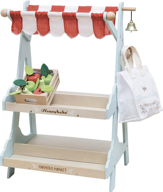 Le Toy Van - Timeless Honeybee Wooden Market Play Shop Set | Perfect for Supermarket, Food Shop or Cafe Pretend Play | Great as a Gift,Tv181