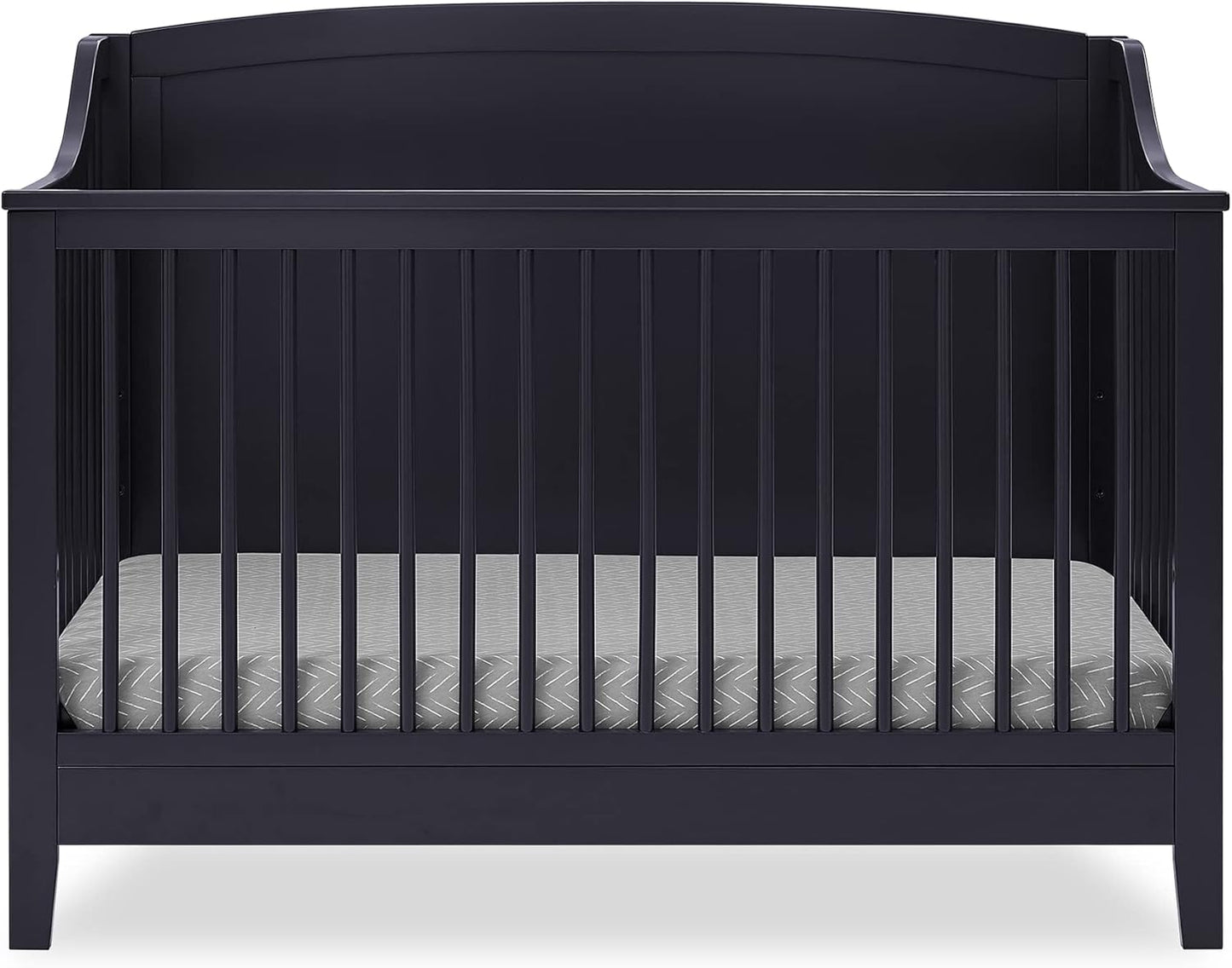 Delta Children Campbell 6-In-1 Convertible Crib - Greenguard Gold Certified, Midnight Grey