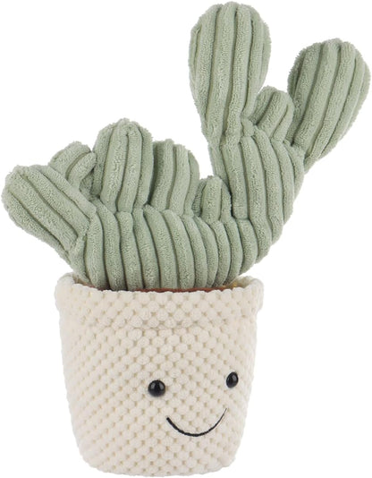 Apricot Lamb Soft Cactus Plant Plush Toy, Stuffed Green Pot, Kawaii Plushie for Kids, 12"