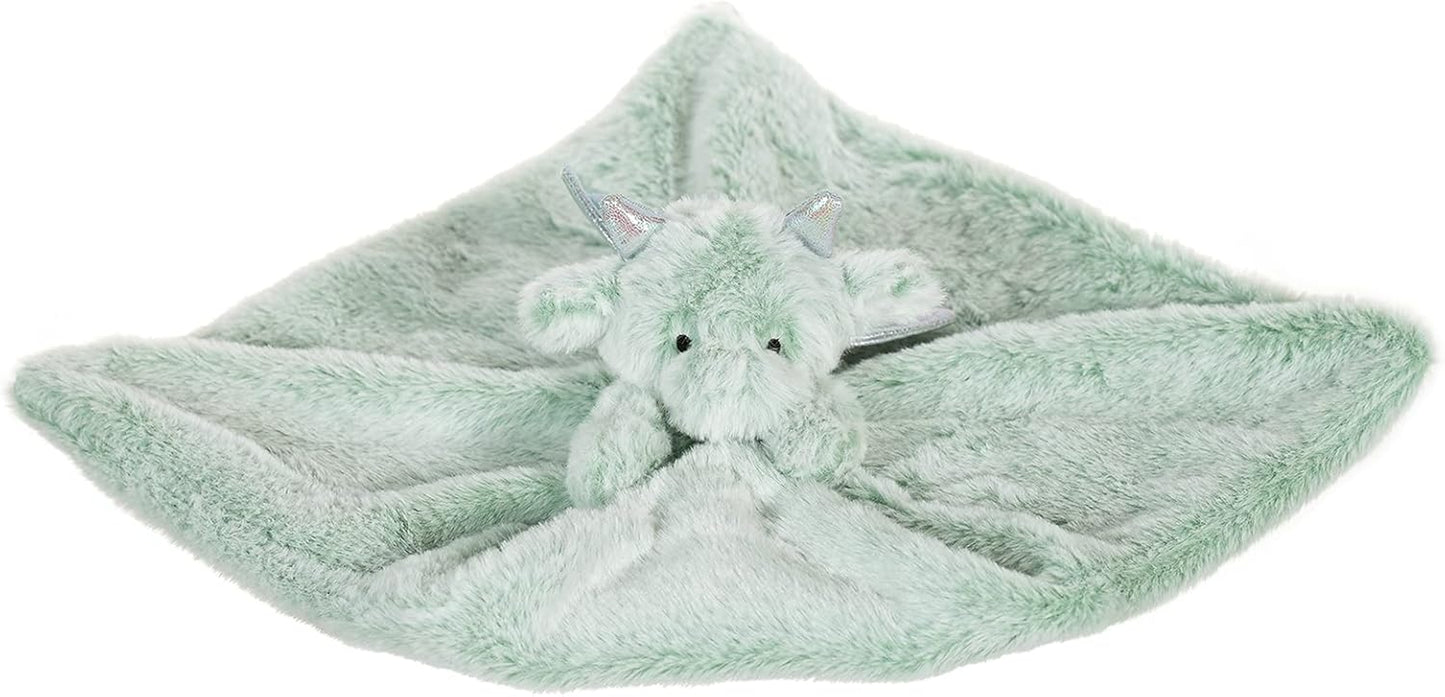 Apricot Lamb Luxury Snuggle Plush Cute Dragon Dinosaur Infant Stuffed Animals Security Blanket Nursery Character Blanket (Green Dragon, 13 Inches)