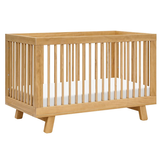 Babyletto Hudson 3-In-1 Convertible Crib with Toddler Bed Conversion Kit in Honey, Greenguard Gold Certified