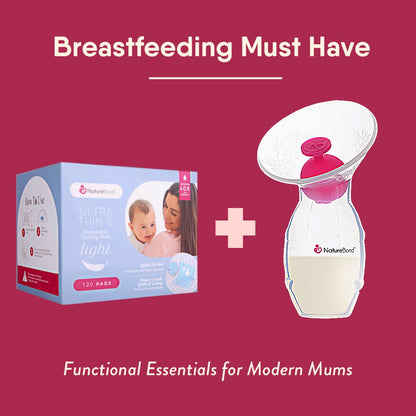 Naturebond Disposable Nursing Pads Ultra Thin Breastfeeding Breast Pads, Light, Contoured and Highly Absorbent. Highest Absorbency/Thinness Ratio 1Mm (120 Pads)