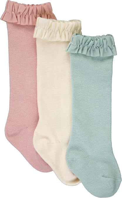 Rufflebutts® Girls 3-Pack Knee High Socks with Ruffles