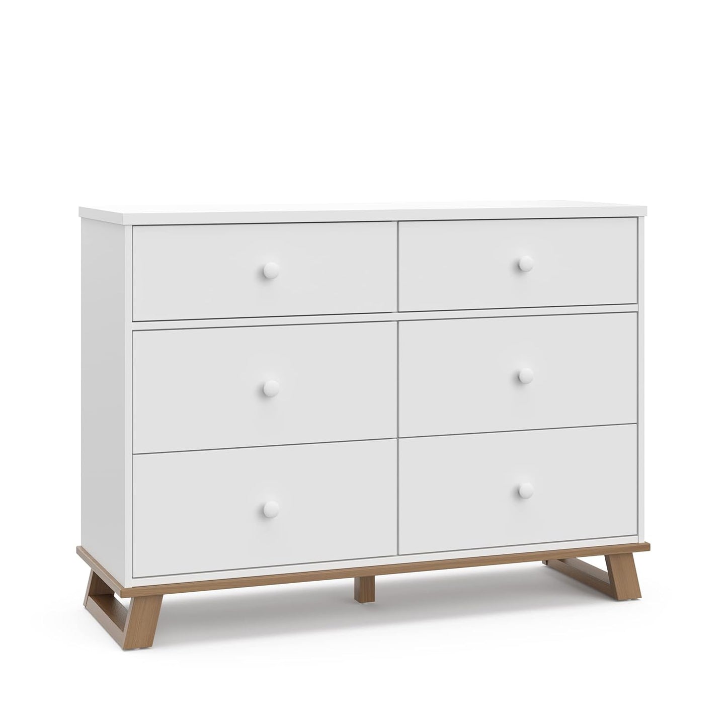 Storkcraft Modern Nursery Changing Table Dresser (White with Vintage Driftwood) – GREENGUARD Gold Certified, Baby Dresser with Changing Table Top, Dresser for Nursery, Changing Table with Drawers