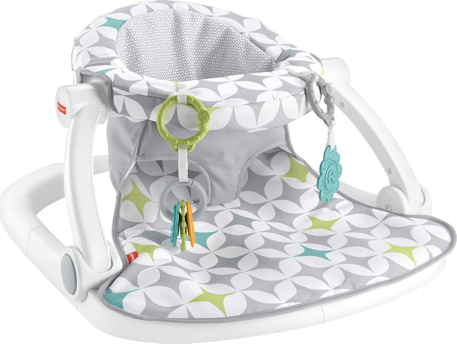 Fisher-Price Portable Baby Chair Sit-Me-Up Floor Seat with Developmental Toys & Machine Washable Seat Pad, Froggy