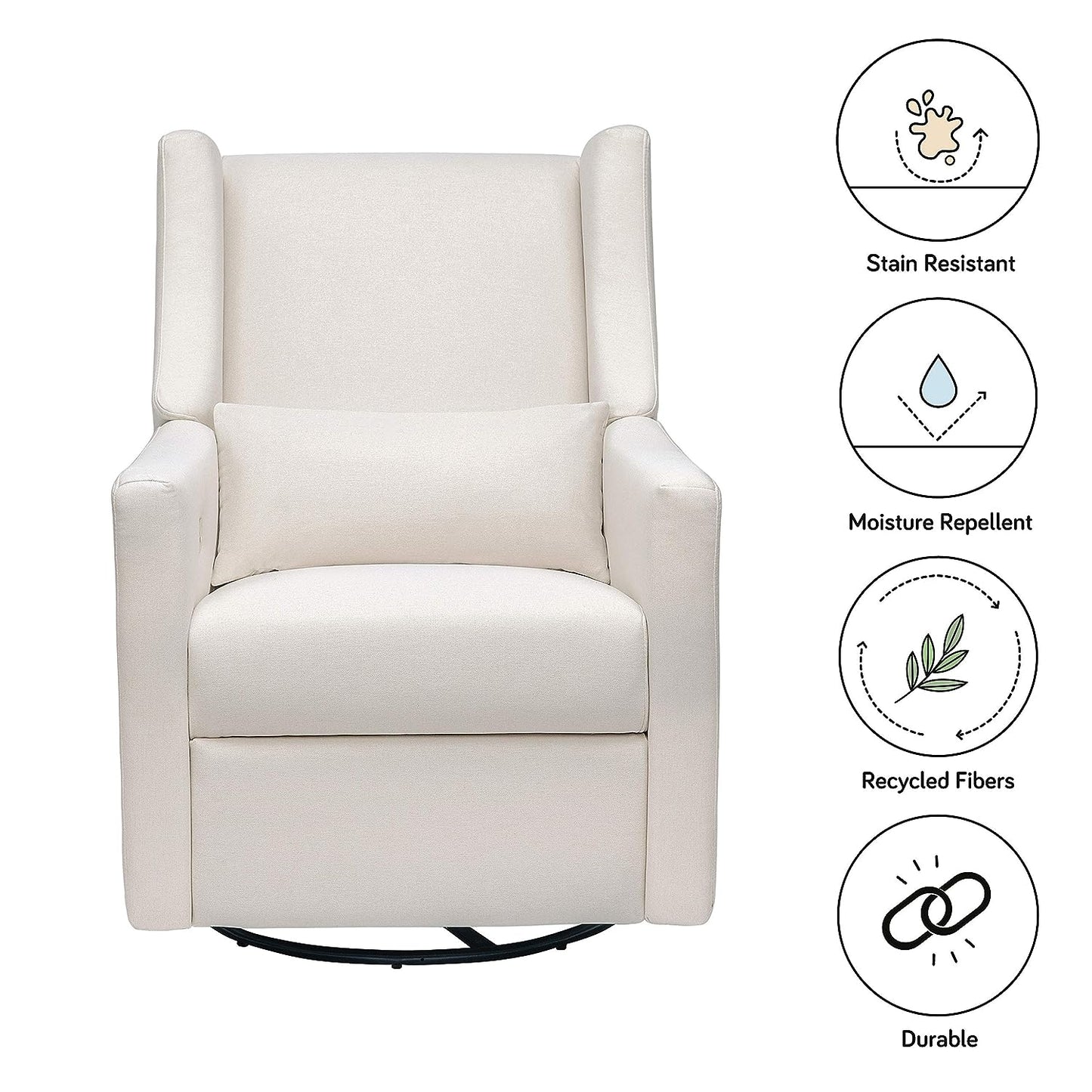 Kiwi Glider Recliner W/Electronic Control and USB | in Almond Teddy Loop W/Light Wood Base, Greenguard Gold Certified