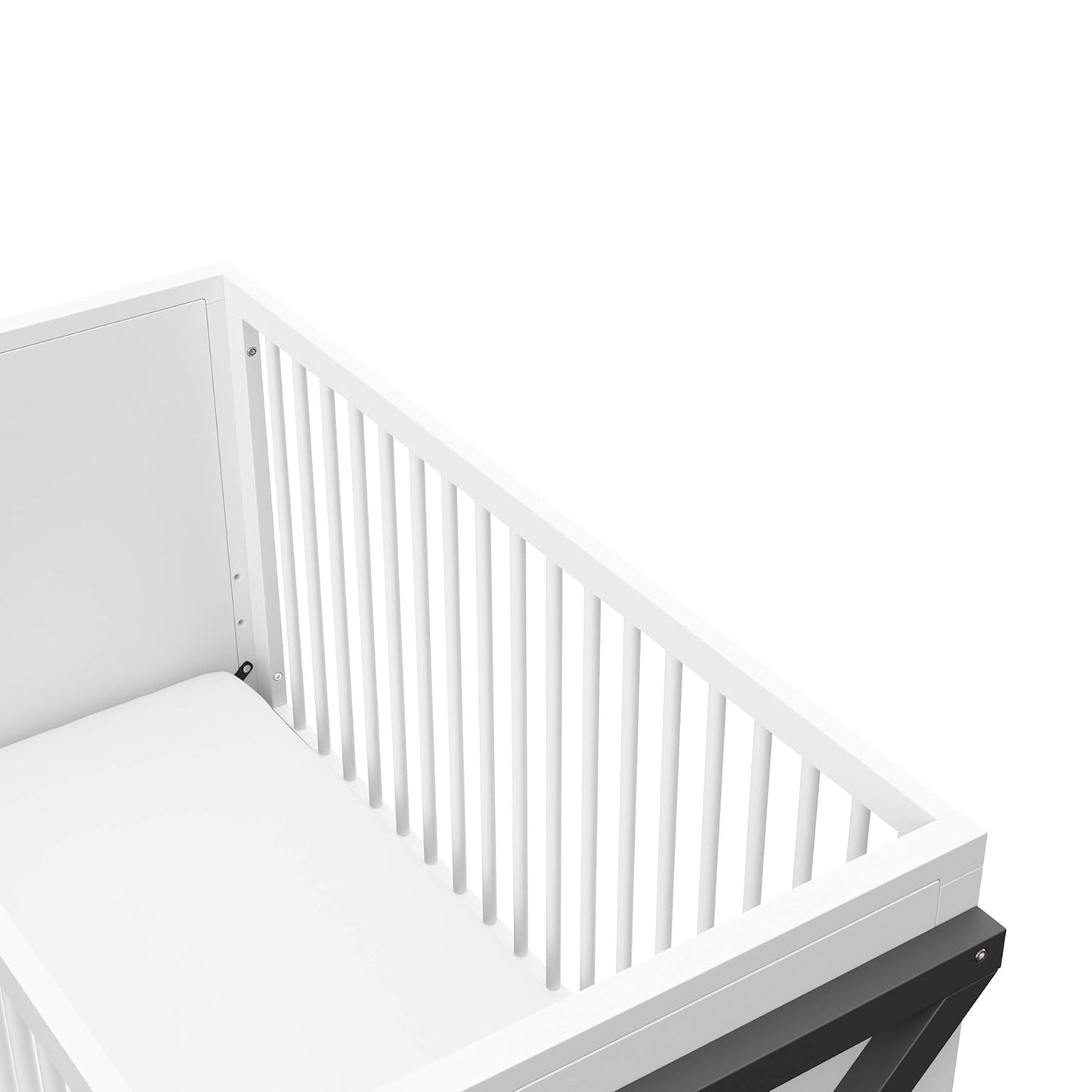 Storkcraft Equinox 3-In-1 Convertible Crib (Gray) – Easily Converts to Toddler Bed and Daybed, 3-Position Adjustable Mattress Support Base, Modern Two-Tone Design for Contemporary Nursery