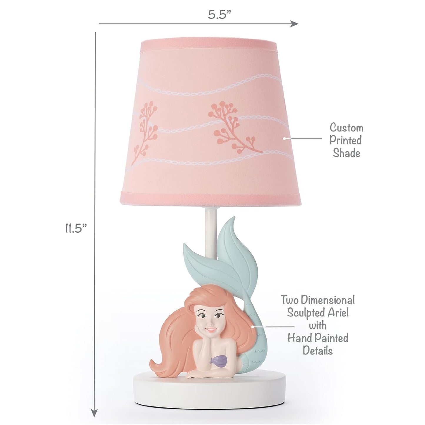 Bedtime Originals Disney Baby the Little Mermaid Ariel Lamp with Shade & Bulb