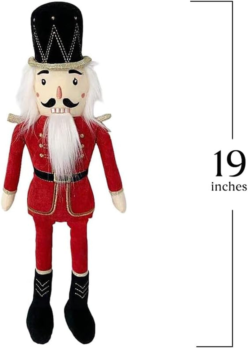 MON AMI Red Nutcracker Shelf Sitter Plush Doll – 19”, Traditional Nutcracker Soldier Doll, Nutcracker Figures, Christmas Decorations, Great