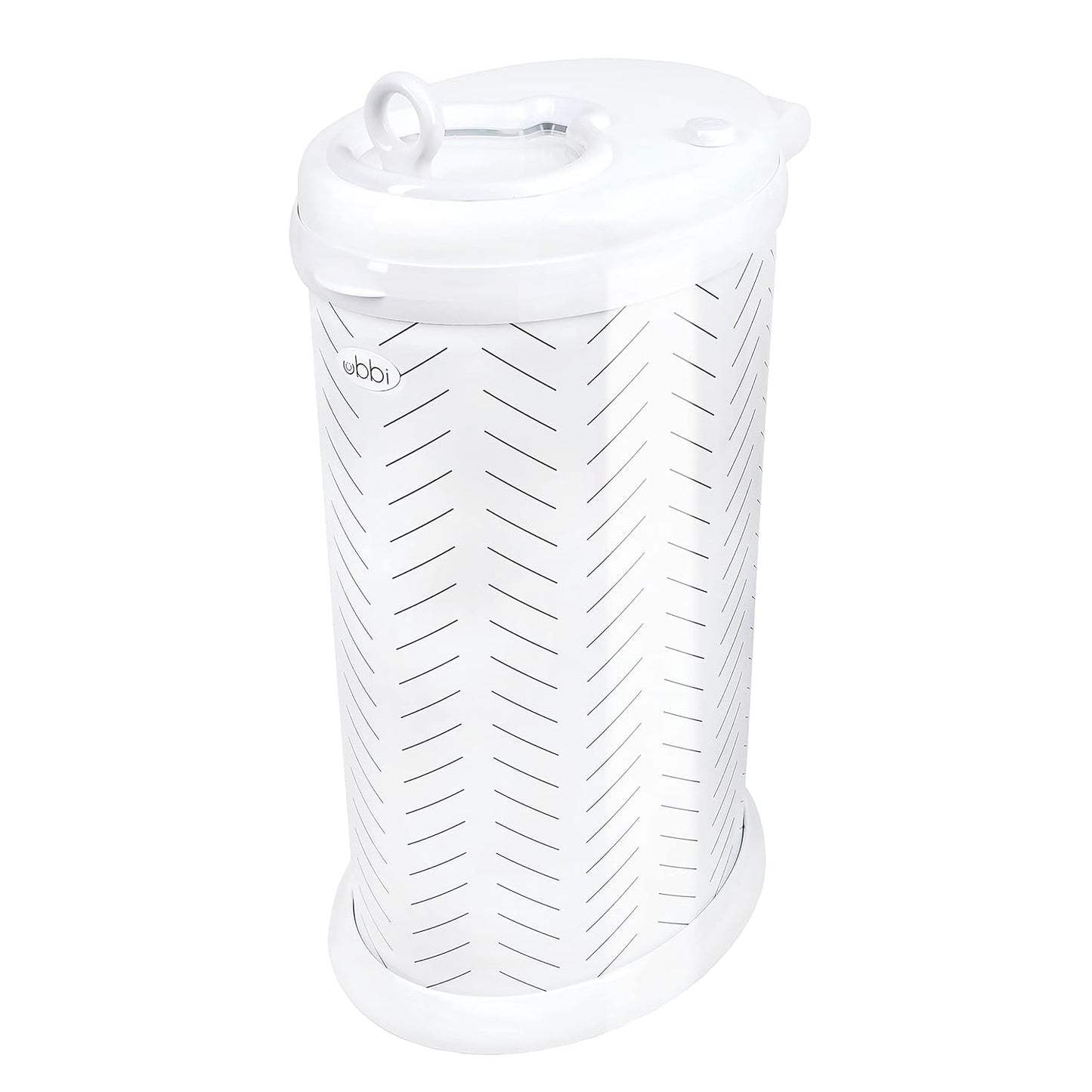 Ubbi Steel Diaper Pail, Odor Locking, No Special Bag Required, Award-Winning, Registry Must-Have, Herringbone