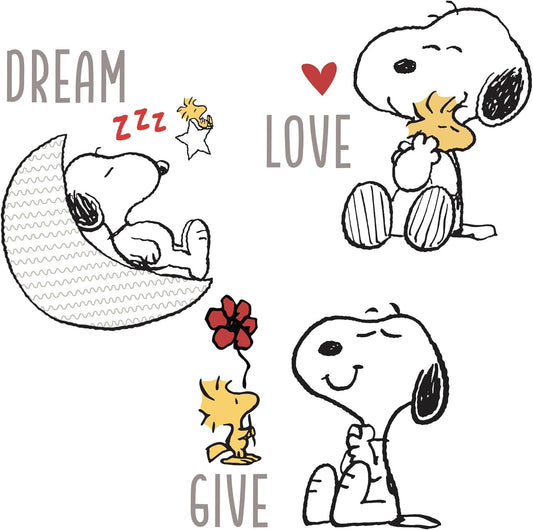 Bedtime Originals Snoopy Love Wall Decals/Stickers W/Woodstock, Stars, & Moon