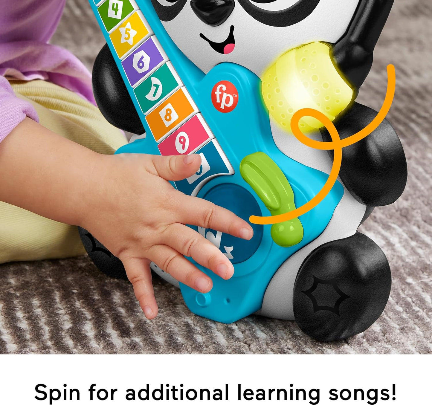 Fisher-Price Baby Learning Toy Link Squad Jam & Count Panda with Music & Lights for Ages 9+ Months, Compatible Only with Link Squad Items