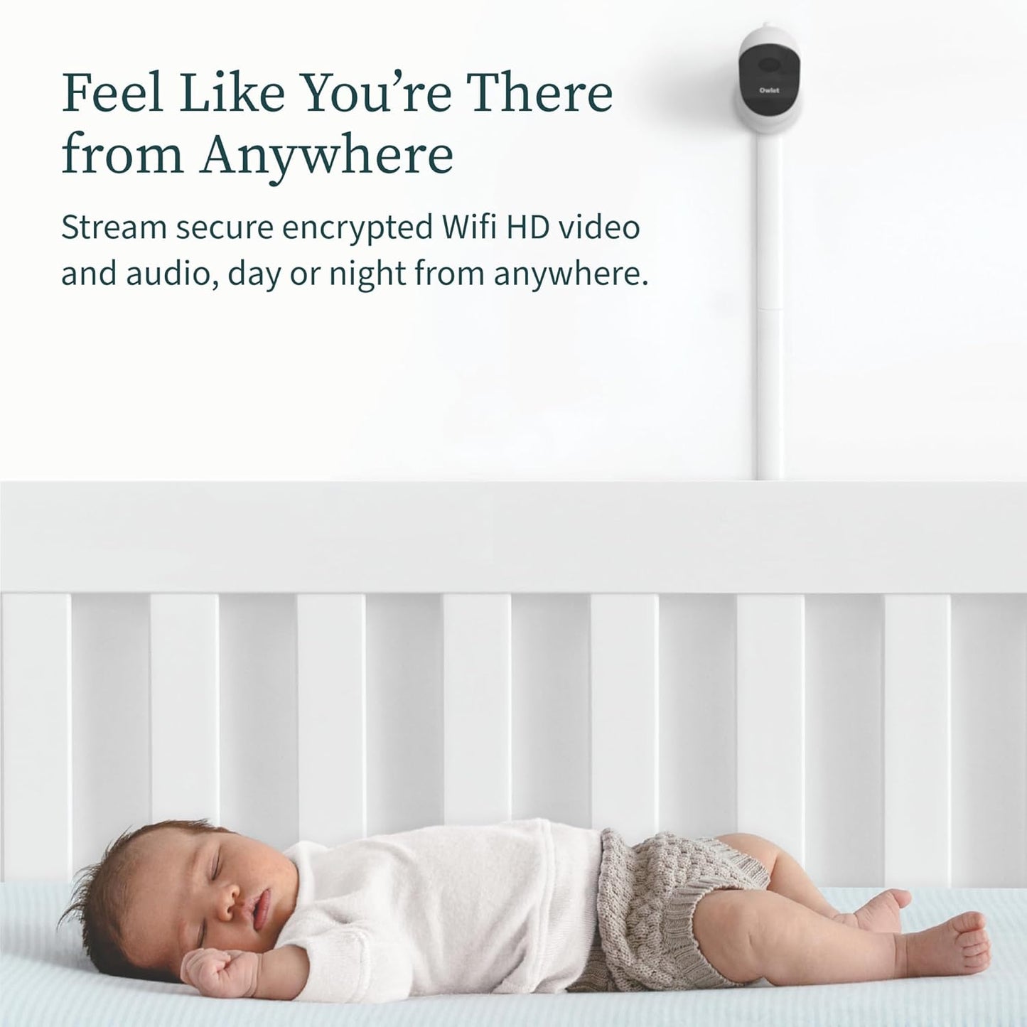 Owlet Cam 2 - Smart Baby Monitor Camera - Stream Secure HD Video and Audio with Night Vision, 4X Zoom, Wide Angle View and Sound, Motion and Cry Notifications - Dusty Rose