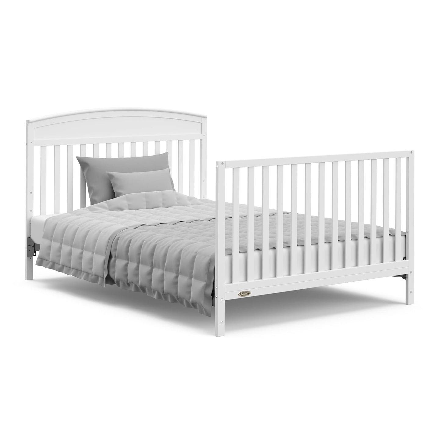 Graco Benton 5-In-1 Convertible Crib with Drawer (White) - Converts from Baby Crib to Toddler Bed, Daybed and Full-Size Bed, Fits Standard Full-Size Crib Mattress, Adjustable Mattress Support Base