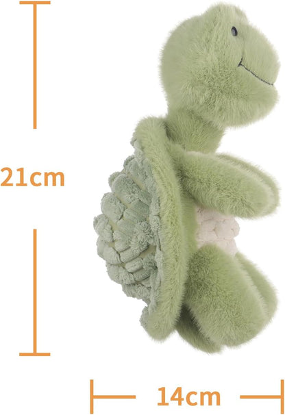 Apricot Lamb Witty Turtle Ryan Plush Stuffed Animals for Kids, Soft Cute Plush Toys for Baby Girl and Boy, Fluffy Witty Turtle Green 8.3 Inches