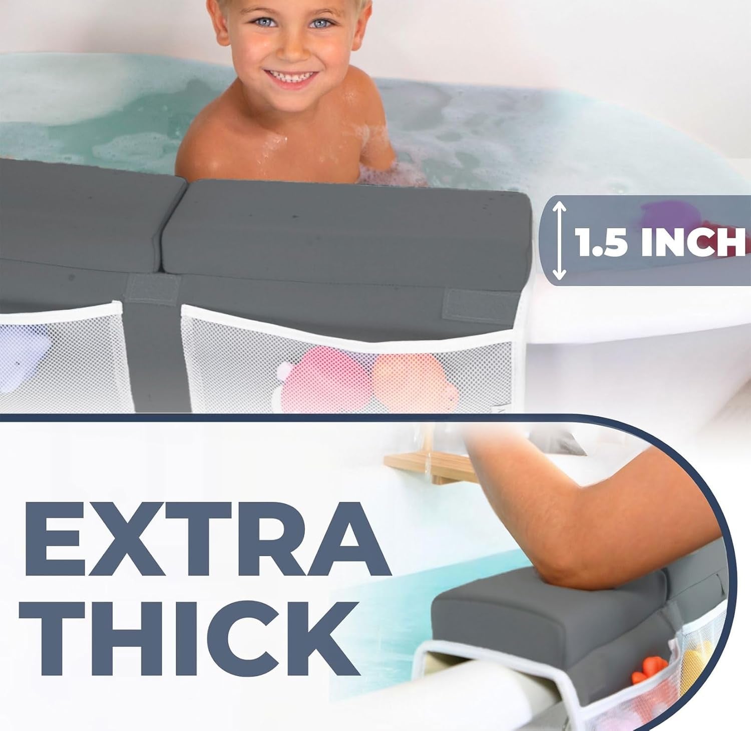 Comfortable Bath Kneeler and Elbow Rest Pad (Dark Grey) and Beige Sherpa Foam Ball Pit